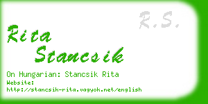 rita stancsik business card